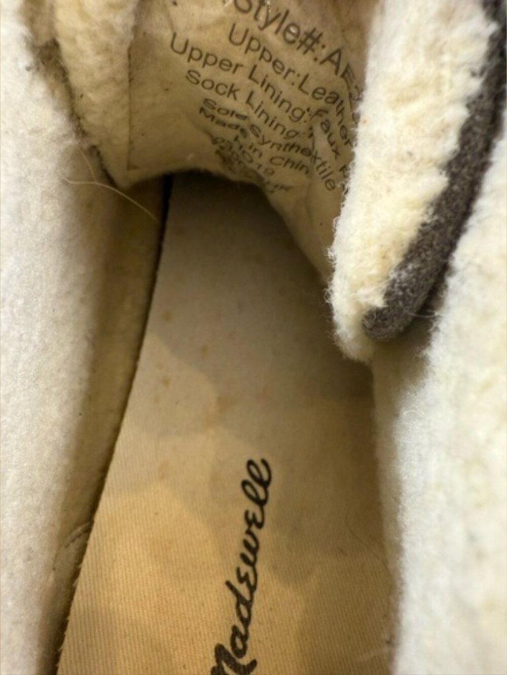Madewell Cloudlift Grey High Top Sneakers Suede/Faux Shearling Womens 9.5 - Picture 9 of 11